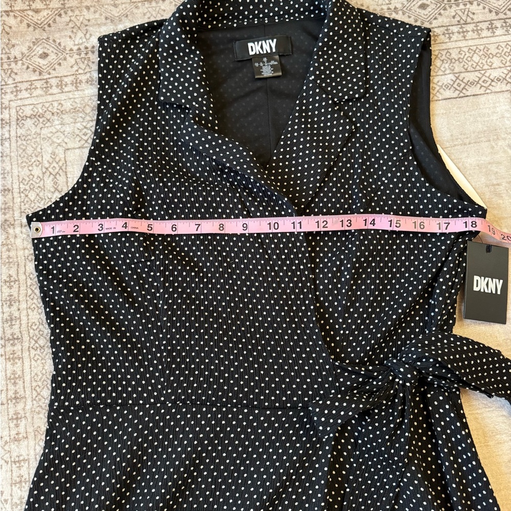 Dkny Women's Printed Tie-Waist Sleeveless A-Line Dress NWT - Picture 6 of 10